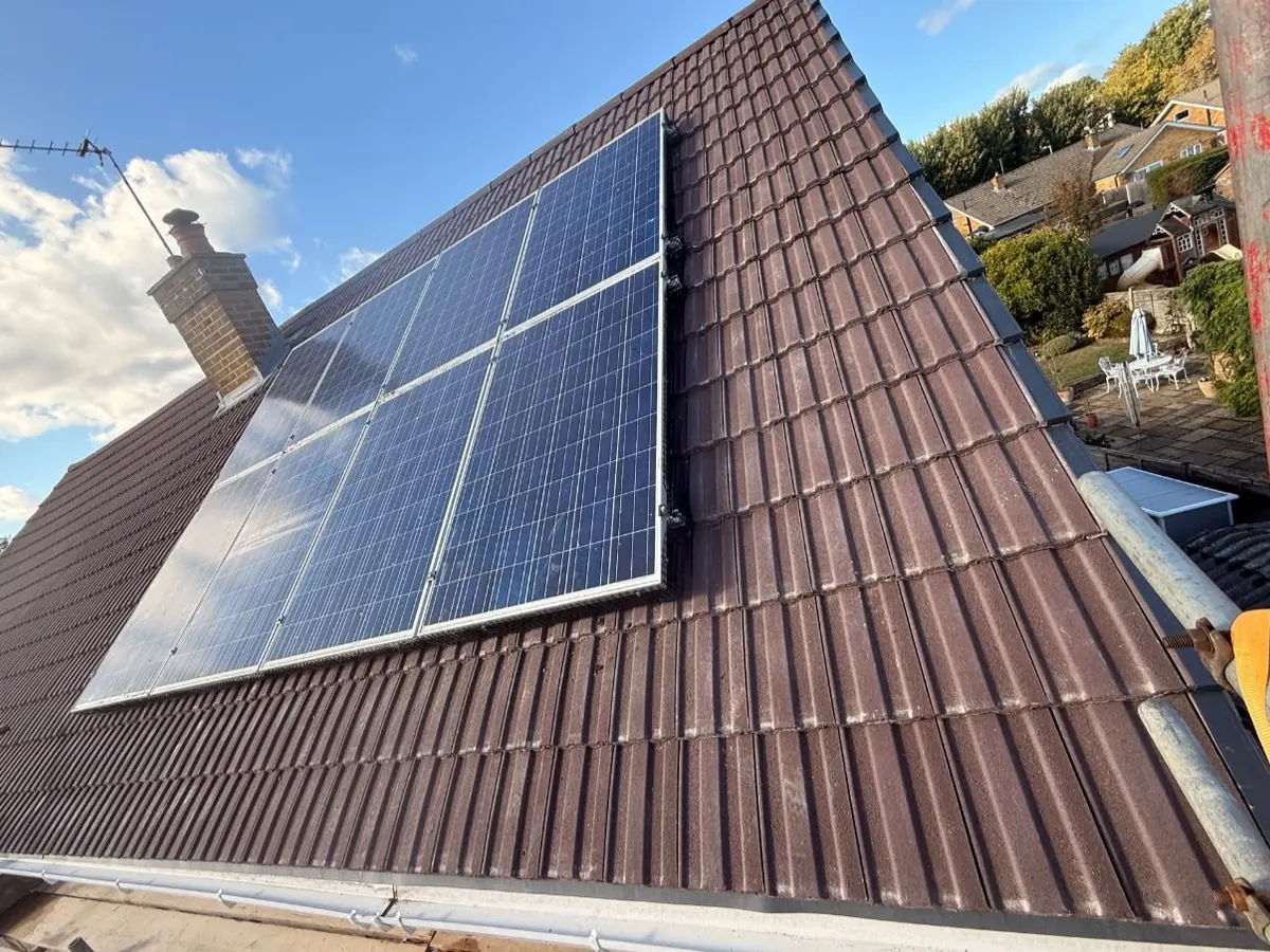 Roof with solar panels – Stratton Roofing job #7, Sussex