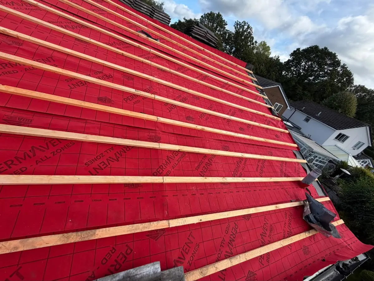 Re-roof in progress – Stratton Roofing job #24, Sussex