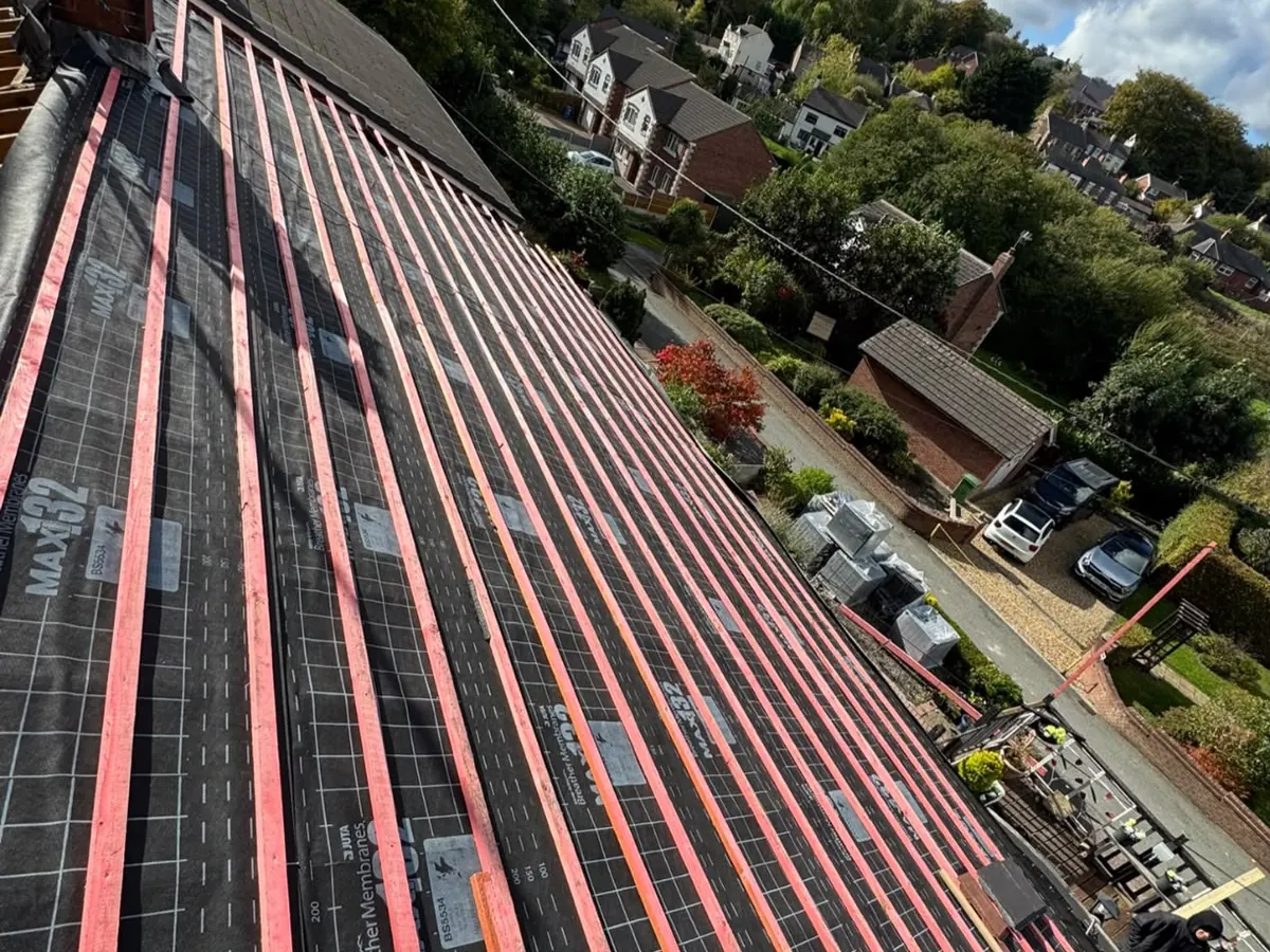 Re-roof in progress – Stratton Roofing job #27, Sussex