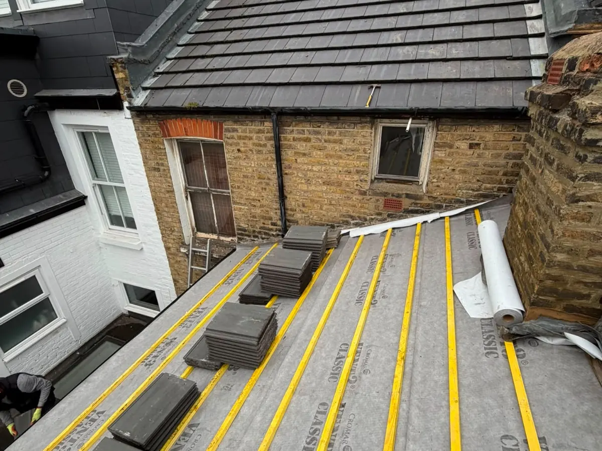 Re-roof in progress – Stratton Roofing job #41, Sussex
