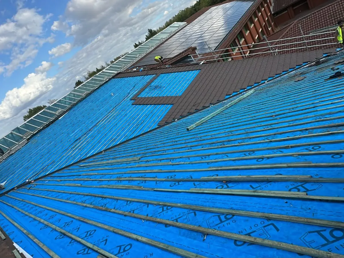 Re-roof in progress – Stratton Roofing job #68, Sussex